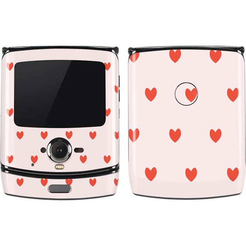 Pink and Red Hearts Motorola RAZR Skin