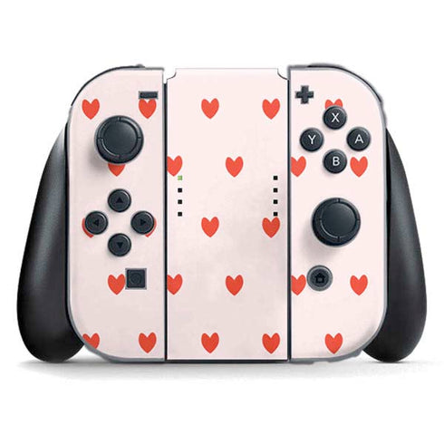Pink and Red Hearts Nintendo Switch (2017-2021) Joy-Con Controller Skin