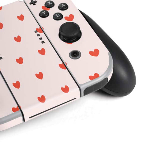 Pink and Red Hearts Nintendo Switch OLED (2021) Skin