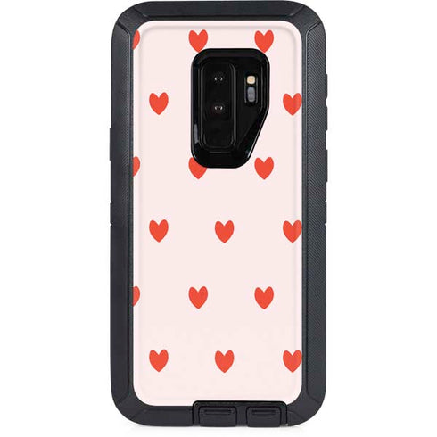 Pink and Red Hearts Otterbox Defender Galaxy Skin