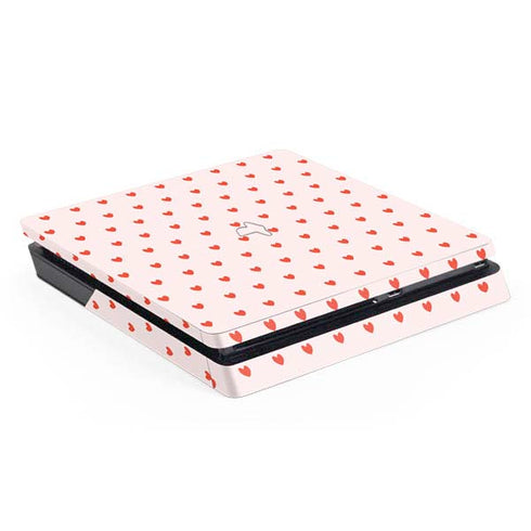 Pink and Red Hearts PS4 Slim Skin