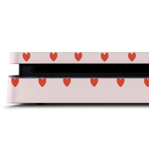 Pink and Red Hearts PS4 Slim Skin