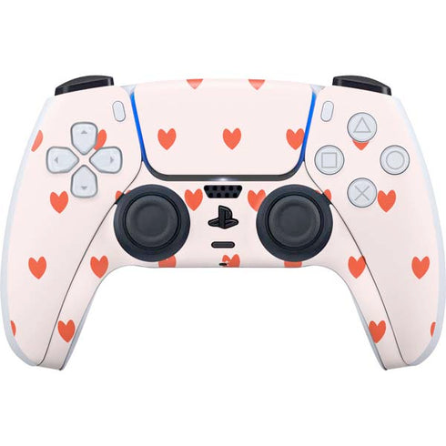 Pink and Red Hearts PS5 Controller Skin
