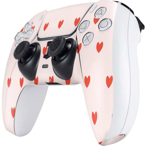 Pink and Red Hearts PS5 Controller Skin