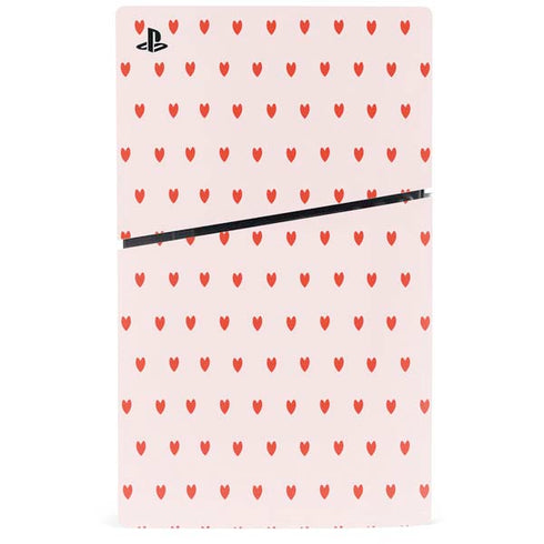 Pink and Red Hearts PS5 Slim Disk Bundle Skin