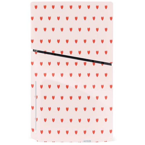 Pink and Red Hearts PS5 Slim Disk Bundle Skin