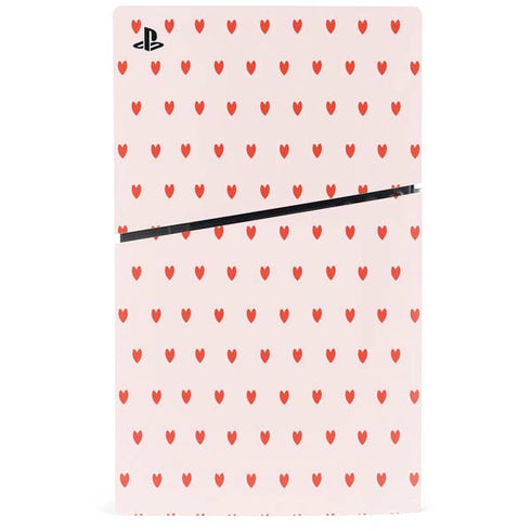 Pink and Red Hearts PS5 Slim Disk Console Skin