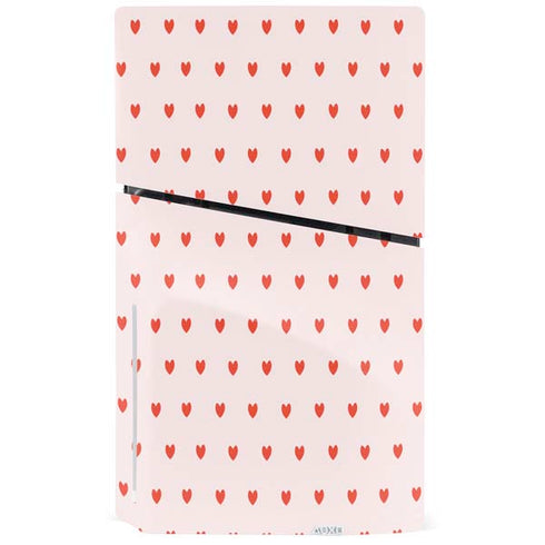 Pink and Red Hearts PS5 Slim Disk Console Skin