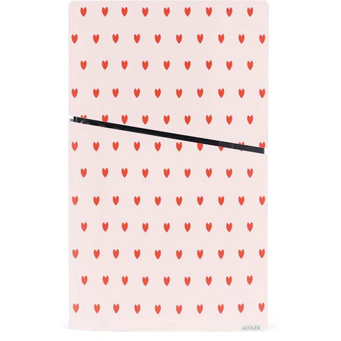 Pink and Red Hearts PS5 Slim Digital Edition Console Skin