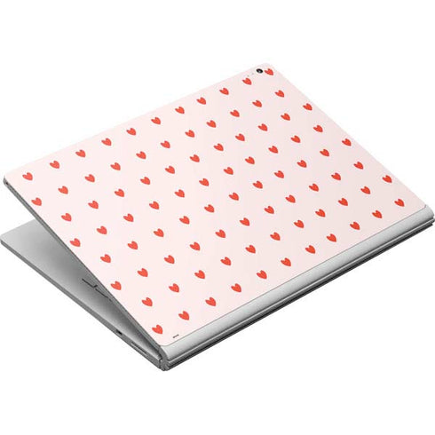 Pink and Red Hearts Surface Book Skin