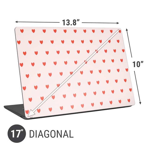 Pink and Red Hearts Universal Laptop 17in (13.8 x 10in) Skin