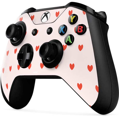 Pink and Red Hearts Xbox One X Controller Skin
