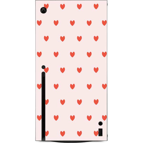 Pink and Red Hearts Xbox Series X Console Skin