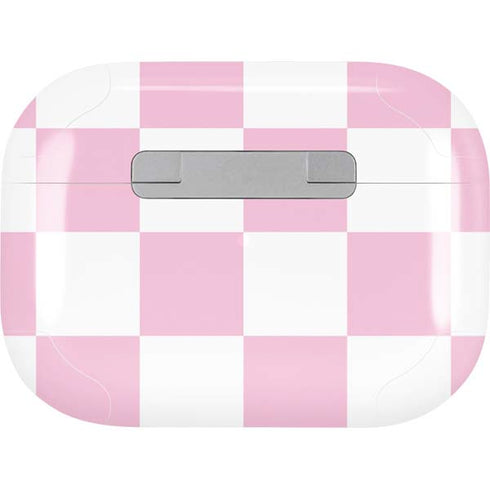 Pink and White Checkerboard AirPods Pro 2nd Gen Skin