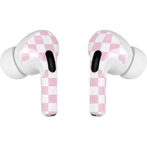 Pink and White Checkerboard AirPods Pro 2nd Gen Skin