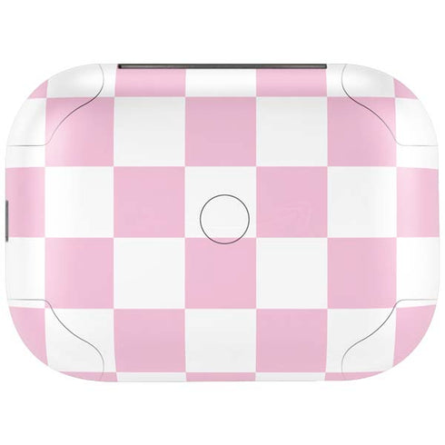 Pink and White Checkerboard Amazon Echo Buds Skin
