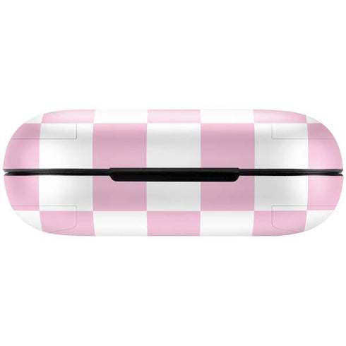 Pink and White Checkerboard Amazon Echo Buds Skin