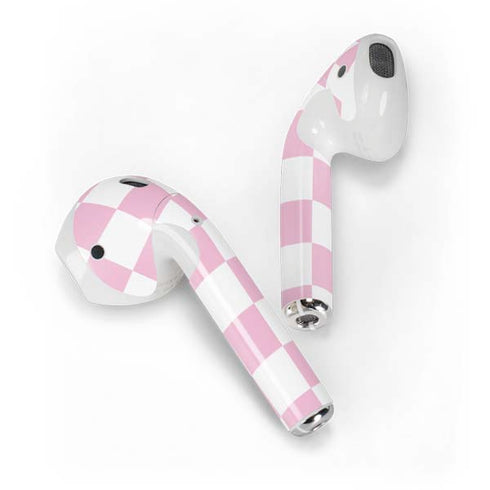 Pink and White Checkerboard Apple AirPods 2 Skin