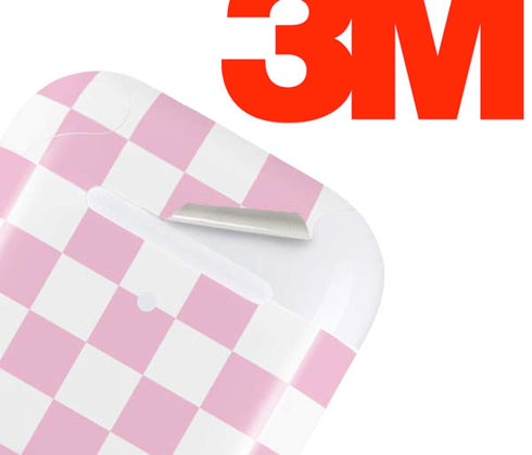 Pink and White Checkerboard Apple AirPods 2 Skin