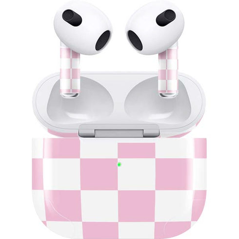 Pink and White Checkerboard Apple AirPods (3rd Gen 2021) Skin