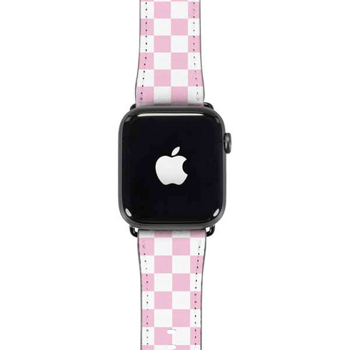 Pink and White Checkerboard Apple Watch Band 38-40mm