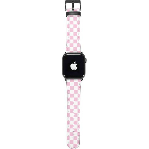 Pink and White Checkerboard Apple Watch Band 38-40mm