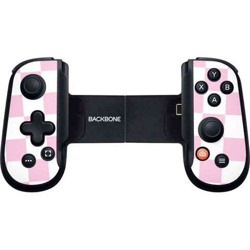 Pink and White Checkerboard Backbone One for iPhone Game Controller Skin