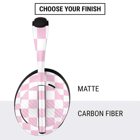 Pink and White Checkerboard Bose Noise Cancelling Headphones 700 Skin