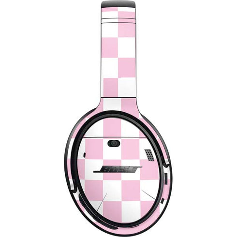 Pink and White Checkerboard Bose QuietComfort 35 Headphones Skin