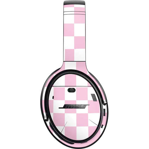 Pink and White Checkerboard Bose QuietComfort 35 II Headphones Skin