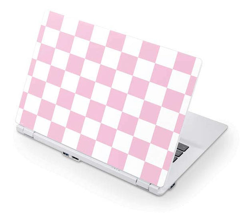 Pink and White Checkerboard Acer Chromebook Skin