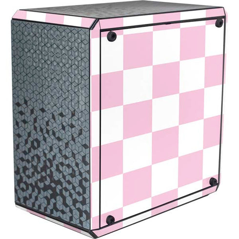 Pink and White Checkerboard Cooler Master MasterBox Q300L Mini Tower Skin