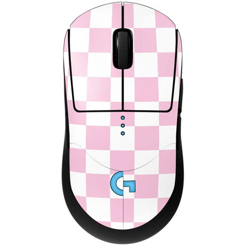 Pink and White Checkerboard G Pro Wireless Gaming Mouse Skin