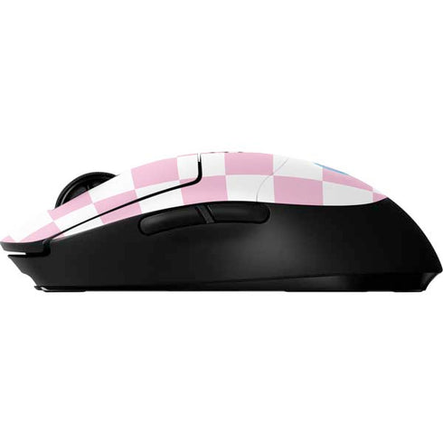 Pink and White Checkerboard G Pro Wireless Gaming Mouse Skin