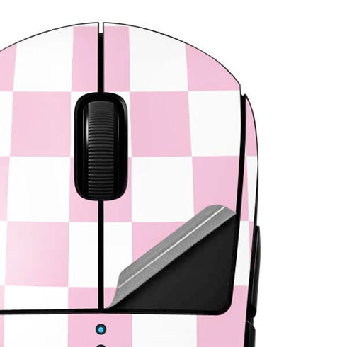 Pink and White Checkerboard G Pro Wireless Gaming Mouse Skin