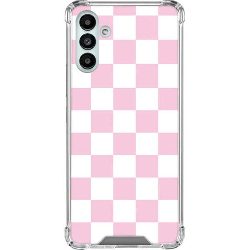 Pink and White Checkerboard Galaxy A13 5G Clear Case