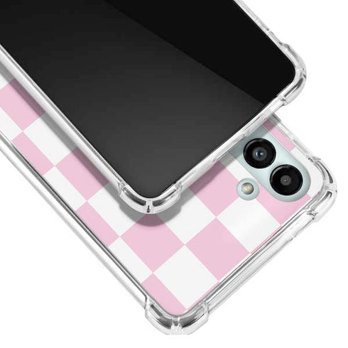 Pink and White Checkerboard Galaxy A13 5G Clear Case