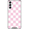 Pink and White Checkerboard Galaxy A14 5G Clear Case