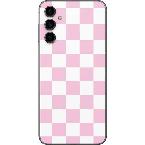 Pink and White Checkerboard Galaxy A14 5G Skin