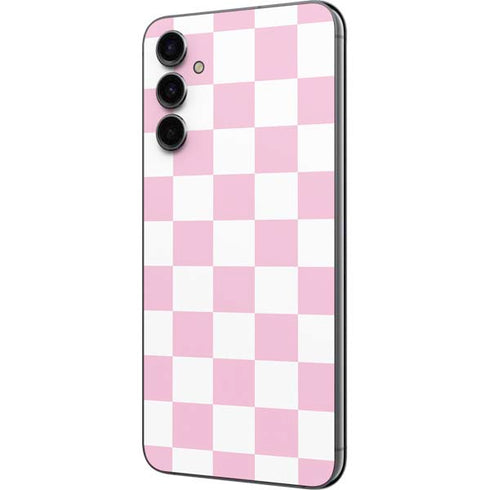 Pink and White Checkerboard Galaxy A14 5G Skin