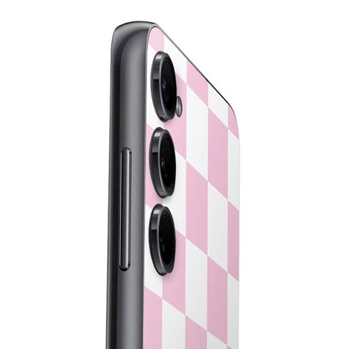 Pink and White Checkerboard Galaxy A14 5G Skin