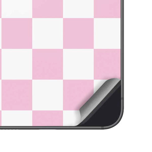 Pink and White Checkerboard Galaxy A14 5G Skin
