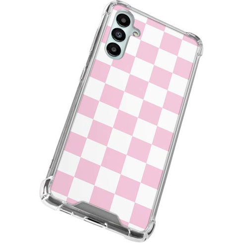 Pink and White Checkerboard Galaxy A15 5G Clear Case