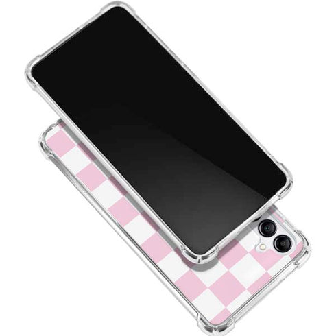 Pink and White Checkerboard Galaxy A15 5G Clear Case