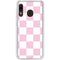 Pink and White Checkerboard Galaxy A20 Clear Case