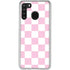 Pink and White Checkerboard Galaxy A21 Clear Case
