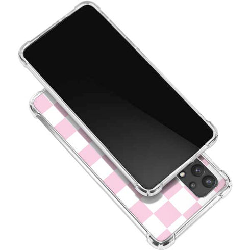 Pink and White Checkerboard Galaxy A32 5G Clear Case