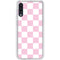 Pink and White Checkerboard Galaxy A50 Clear Case
