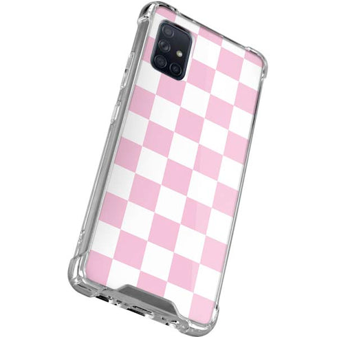 Pink and White Checkerboard Galaxy A51 5G Clear Case