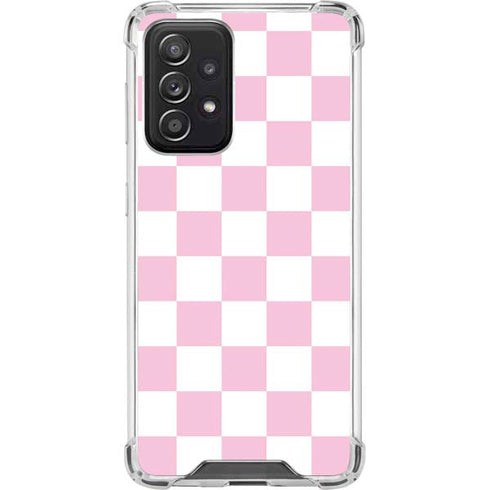 Pink and White Checkerboard Galaxy A52 5G Clear Case